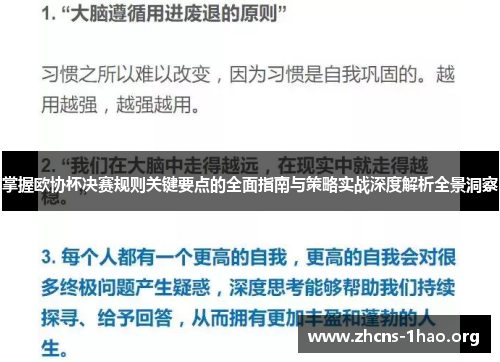 掌握欧协杯决赛规则关键要点的全面指南与策略实战深度解析全景洞察